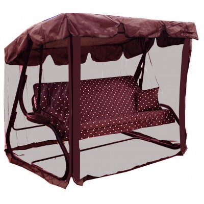 Садовые качели МебельСад Куба бордовый горошек Садовые качели МебельСад Куба бордовый горошек