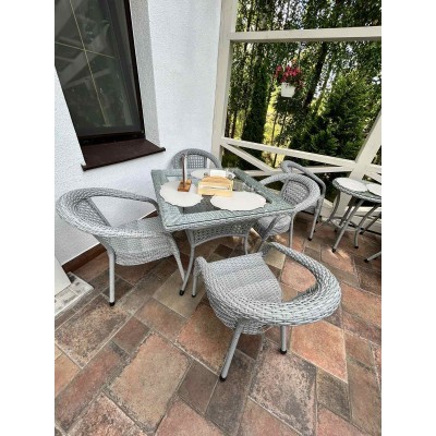 Комплект садовой мебели DECO 4 с квадратным столом, серый
