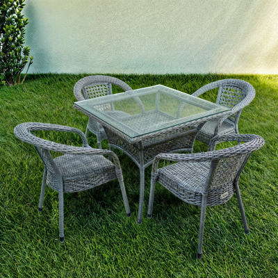 Комплект садовой мебели DECO 4 с квадратным столом, серый