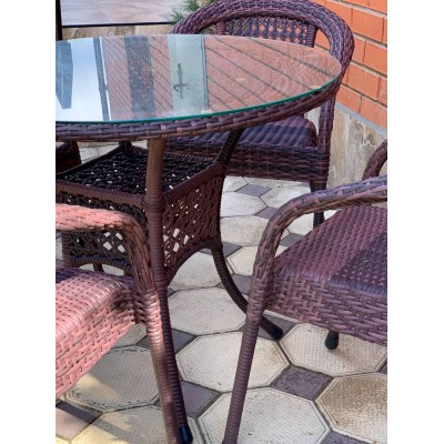 Комплект садовой мебели DECO 4 с круглым столом, шоколад