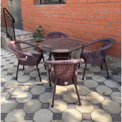 Комплект садовой мебели DECO 4 с круглым столом, шоколад