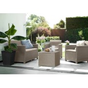 Комплект мебели Keter Elodie 2 seater (2х местный диван, 2 кресла, столик), капучино