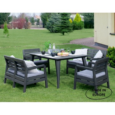 Набор уличной мебели Delano Set со столом Lima 160, графит