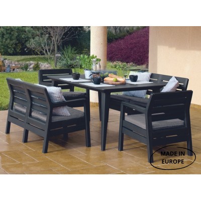 Набор уличной мебели Delano Set со столом Lima 160, графит