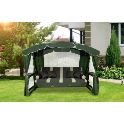 Садовые качели LetoLux Сингапур (зеленая полоса) Садовые качели LetoLux Сингапур (зеленая полоса)