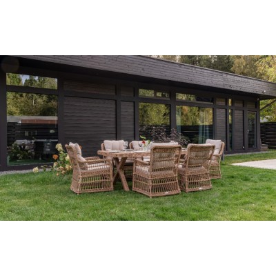 Обеденный комплект садовой мебели ISABELLA из ротанга