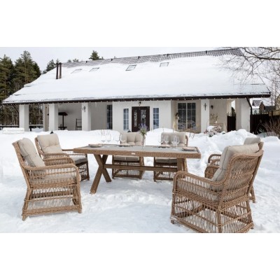 Обеденный комплект садовой мебели ISABELLA из ротанга