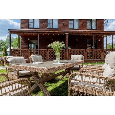 Обеденный комплект садовой мебели ISABELLA из ротанга