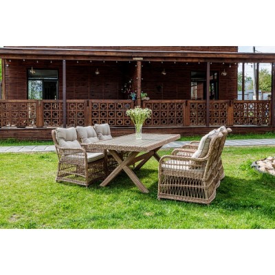 Обеденный комплект садовой мебели ISABELLA из ротанга