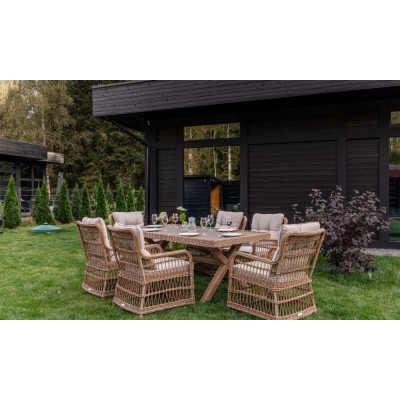Обеденный комплект садовой мебели ISABELLA из ротанга
