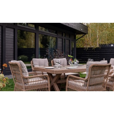 Обеденный комплект садовой мебели ISABELLA из ротанга