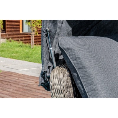 Шезлонг-кровать трансформер из искусственного ротанга Violetta, серый