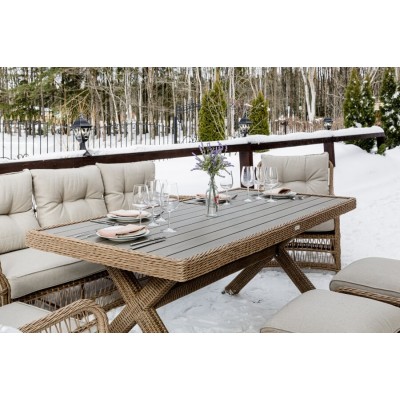 Обеденный комплект садовой мебели ALBERT из искусственного ротанга