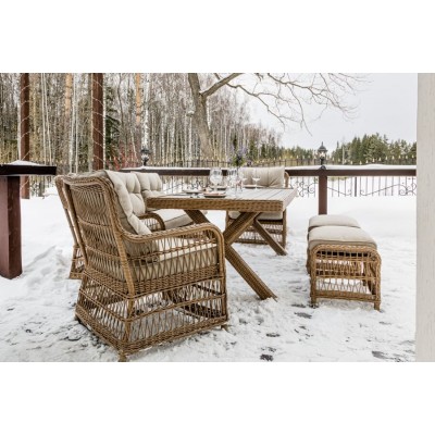 Обеденный комплект садовой мебели ALBERT из искусственного ротанга