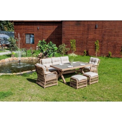 Обеденный комплект садовой мебели ALBERT из искусственного ротанга