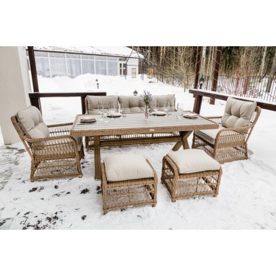 Обеденный комплект садовой мебели ALBERT из искусственного ротанга