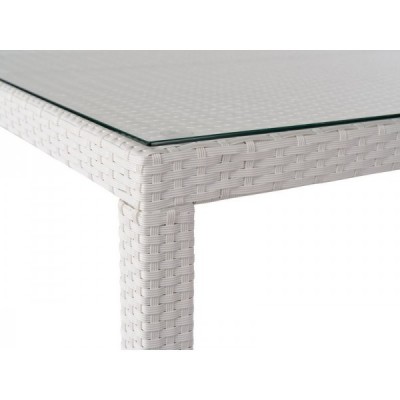 Стол садовый плетеный из искусственного ротанга MILANO 150 см белый Стол садовый плетеный из искусственного ротанга MILANO 150 см белый