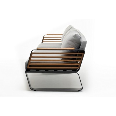 Диван из алюминия AURA 3-х местный темный графит