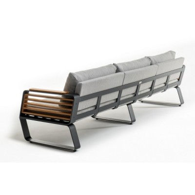 Диван из алюминия AURA 3-х местный темный графит