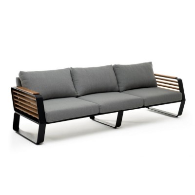 Диван из алюминия AURA 3-х местный темный графит