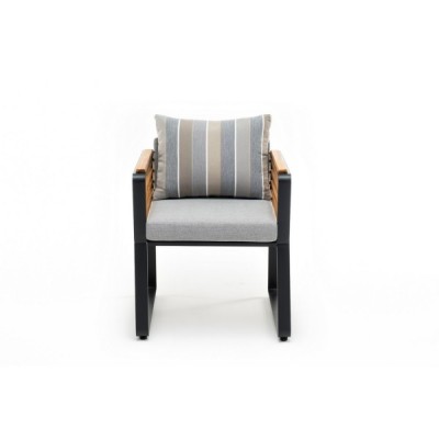 Обеденное кресло из алюминия AURA темный графит