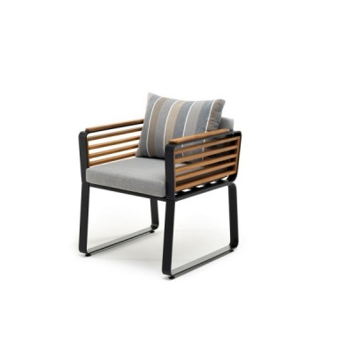 Обеденное кресло из алюминия AURA темный графит