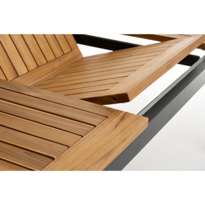 Обеденный стол из алюминия LONDON 180/240 см раздвижной темный графит