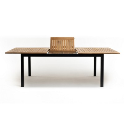 Обеденный стол из алюминия LONDON 180/240 см раздвижной темный графит