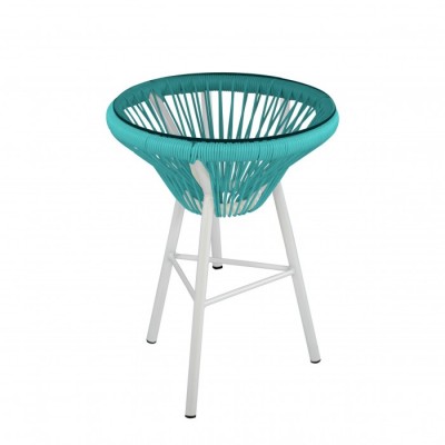 Комплект садовой мебели кофейный ACAPULCO (стол и 2 кресла), бирюзовый