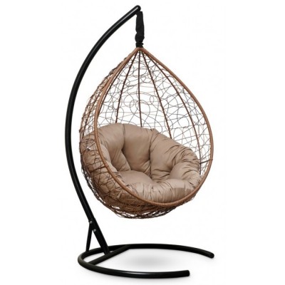 Подвесное кресло-кокон Sevilla Verde горячий шоколад, подушка бежевая