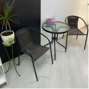 Комплект садовой мебели Ассоль-LR02 LRC-02/LRT-02-D60 Dark Brown (2+1)