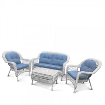 Комплект мебели из искусственного ротанга LV-520 White/Blue