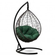 Подвесное кресло-кокон Sevilla Verde коричневое, подушка зеленая