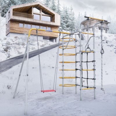 Дачный комплекс Космос + ФАНЕРНЫЕ качели Romana 103.21.05 (серый/жёлтый) Дачный комплекс Космос + ФАНЕРНЫЕ качели Romana 103.21.05 (серый/жёлтый)