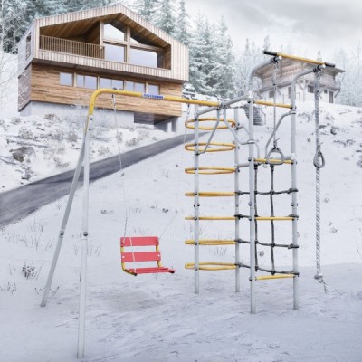 Дачный комплекс Космос + ЦЕПНЫЕ качели Romana 103.21.05 (серый/жёлтый) Дачный комплекс Космос + ЦЕПНЫЕ качели Romana 103.21.05 (серый/жёлтый)