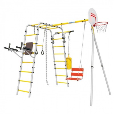 Дачный комплекс Fitness + ЦЕПНЫЕ качели Romana 103.20.05 (серый/жёлтый)