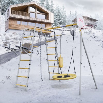 Дачный комплекс Fitness + ГНЕЗДО качели Romana 103.20.05 (серый/жёлтый) Дачный комплекс Fitness + ГНЕЗДО качели Romana 103.20.05 (серый/жёлтый)