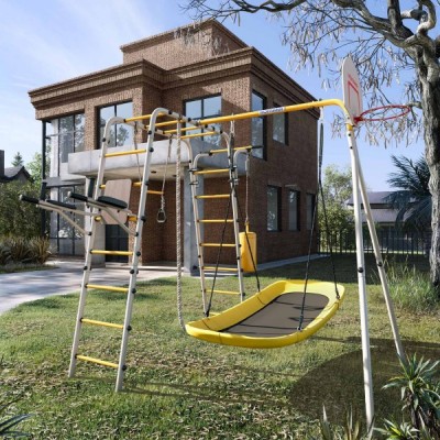 Дачный комплекс Fitness + ЛОДКА качели Romana 103.20.05 (серый/жёлтый) Дачный комплекс Fitness + ЛОДКА качели Romana 103.20.05 (серый/жёлтый)