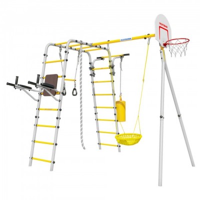 Дачный комплекс Fitness + СЕТКА качели Romana 103.20.05 (серый/жёлтый) Дачный комплекс Fitness + СЕТКА качели Romana 103.20.05 (серый/жёлтый)