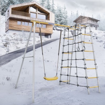 Дачный комплекс Romana D1 + ПЛАСТИКОВЫЕ качели 103.31.06 (серый/жёлтый) Дачный комплекс Romana D1 + ПЛАСТИКОВЫЕ качели 103.31.06 (серый/жёлтый)