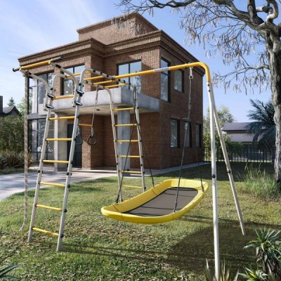 Дачный комплекс Весёлая лужайка-2 + ЛОДКА качели Romana R.103.25.04 (серый/жёлтый) Дачный комплекс Весёлая лужайка-2 + ЛОДКА качели Romana R.103.25.04 (серый/жёлтый)