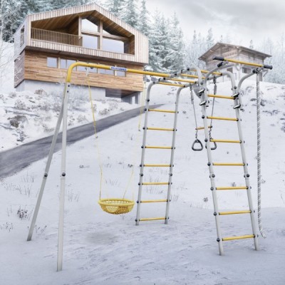 Дачный комплекс Весёлая лужайка-2 + СЕТКА качели Romana R.103.25.04 (серый/жёлтый) Дачный комплекс Весёлая лужайка-2 + СЕТКА качели Romana R.103.25.04 (серый/жёлтый)