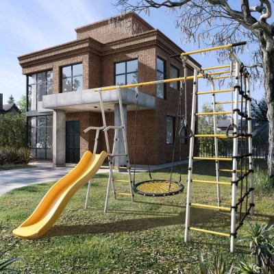 Дачный комплекс Богатырь + ГНЕЗДО качели-гнездо 80 см Romana 103.07.06 (серый/жёлтый) Дачный комплекс Богатырь + ГНЕЗДО качели-гнездо 80 см Romana 103.07.06 (серый/жёлтый)