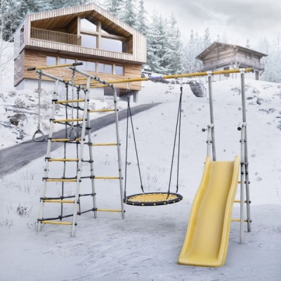 Дачный комплекс Богатырь + ГНЕЗДО качели-гнездо 80 см Romana 103.07.06 (серый/жёлтый) Дачный комплекс Богатырь + ГНЕЗДО качели-гнездо 80 см Romana 103.07.06 (серый/жёлтый)