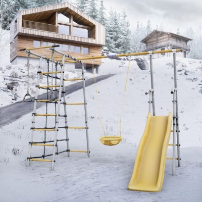 Дачный комплекс Богатырь + СЕТКА качели Romana 103.07.06 (серый/жёлтый) Дачный комплекс Богатырь + СЕТКА качели Romana 103.07.06 (серый/жёлтый)