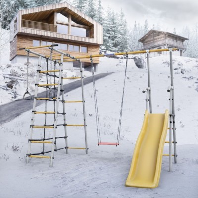 Дачный комплекс Богатырь + ФАНЕРНЫЕ качели Romana 103.07.06 (серый/жёлтый) Дачный комплекс Богатырь + ФАНЕРНЫЕ качели Romana 103.07.06 (серый/жёлтый)