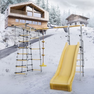 Дачный комплекс Богатырь MAX + ДИСК качели Romana 103.07.07 (серый/жёлтый)