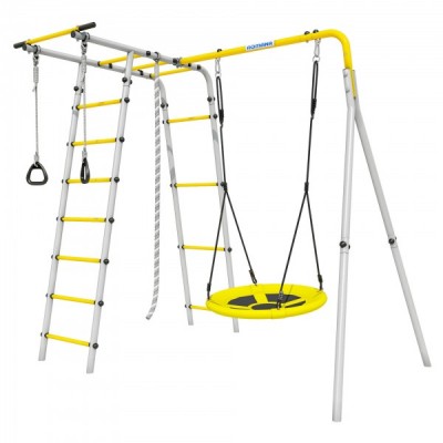 Дачный комплекс Лесная поляна 3 + ГНЕЗДО качели Romana R 103.26.05 (серый/жёлтый) Дачный комплекс Лесная поляна 3 + ГНЕЗДО качели Romana R 103.26.05 (серый/жёлтый)
