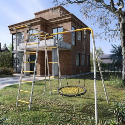 Дачный комплекс Лесная поляна 3 + ГНЕЗДО качели-гнездо 80 см Romana R 103.26.05 (серый/жёлтый)