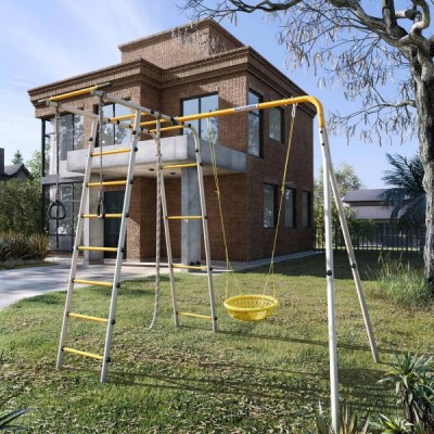 Дачный комплекс Лесная поляна 3 + СЕТКА качели Romana R.103.26.05 (серый/жёлтый) Дачный комплекс Лесная поляна 3 + СЕТКА качели Romana R.103.26.05 (серый/жёлтый)